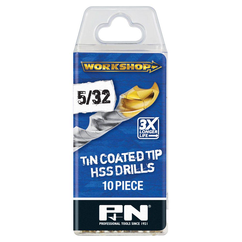 P&N WORKSHOP 5 32inch x 79mm HSS-TiN Jobber Drill Bit - 10 Piece