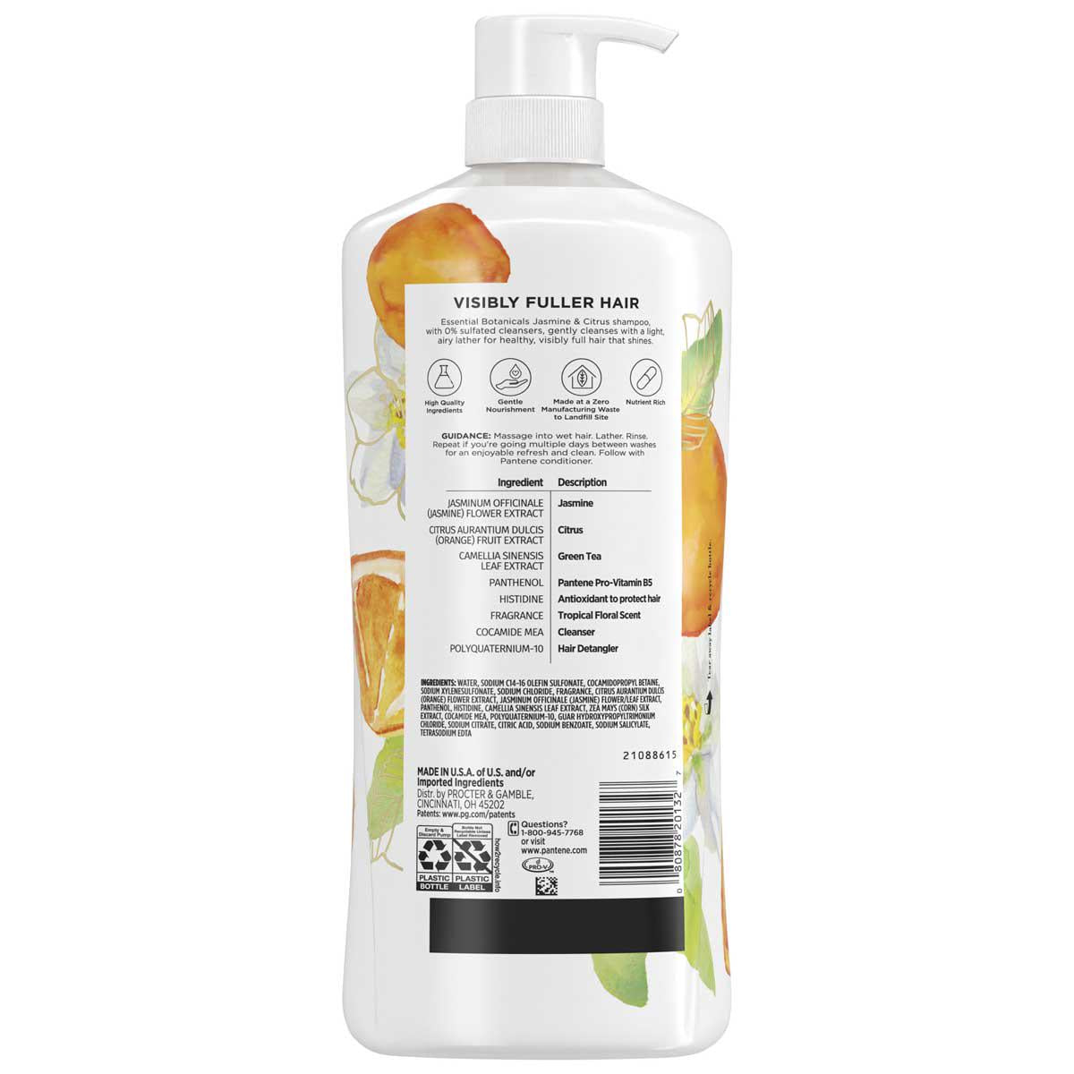 Pantene Essential Botanicals Jasmine And Citrus Shampoo 1.13L