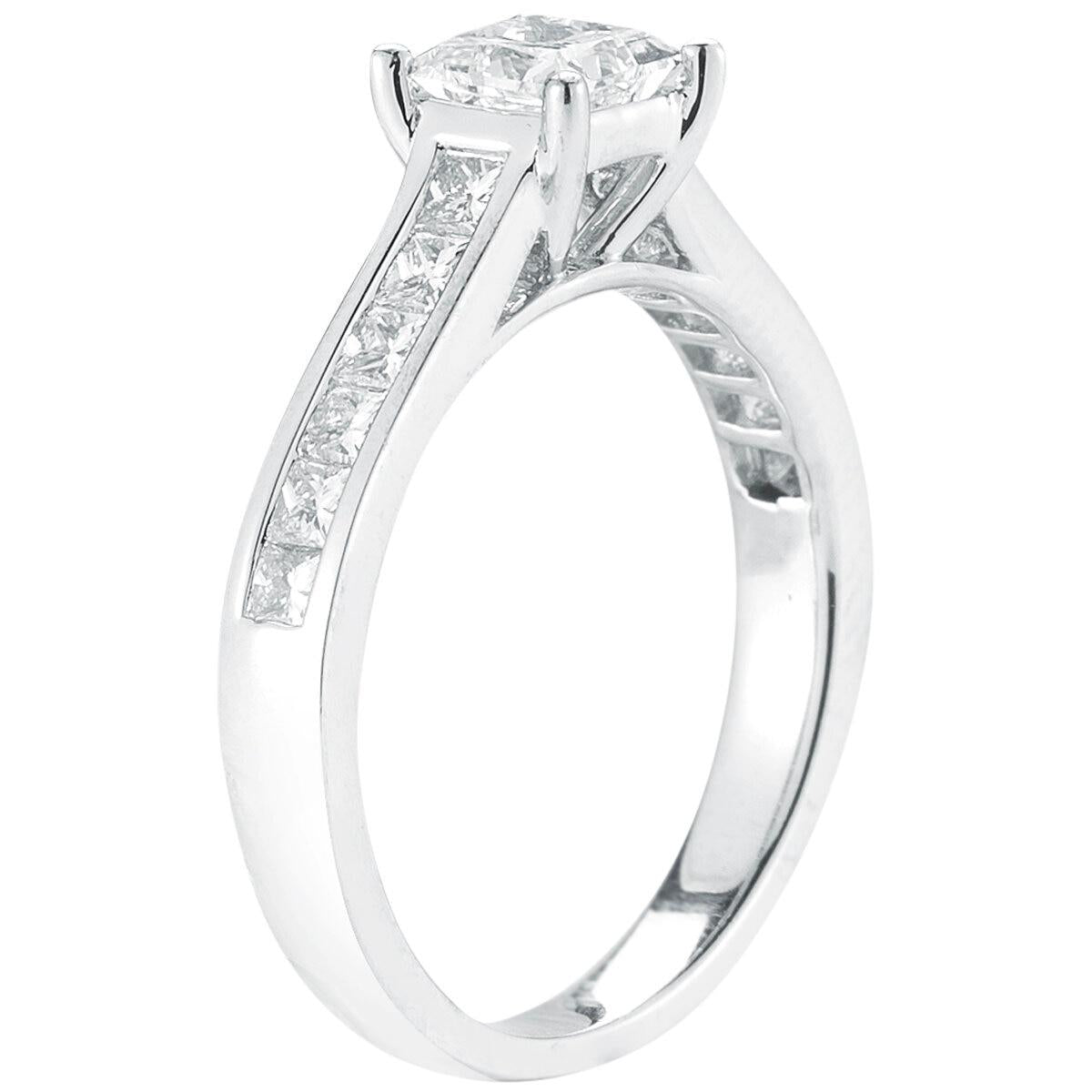 Platinum 2.05ctw Princess Cut Diamond Bridal Set