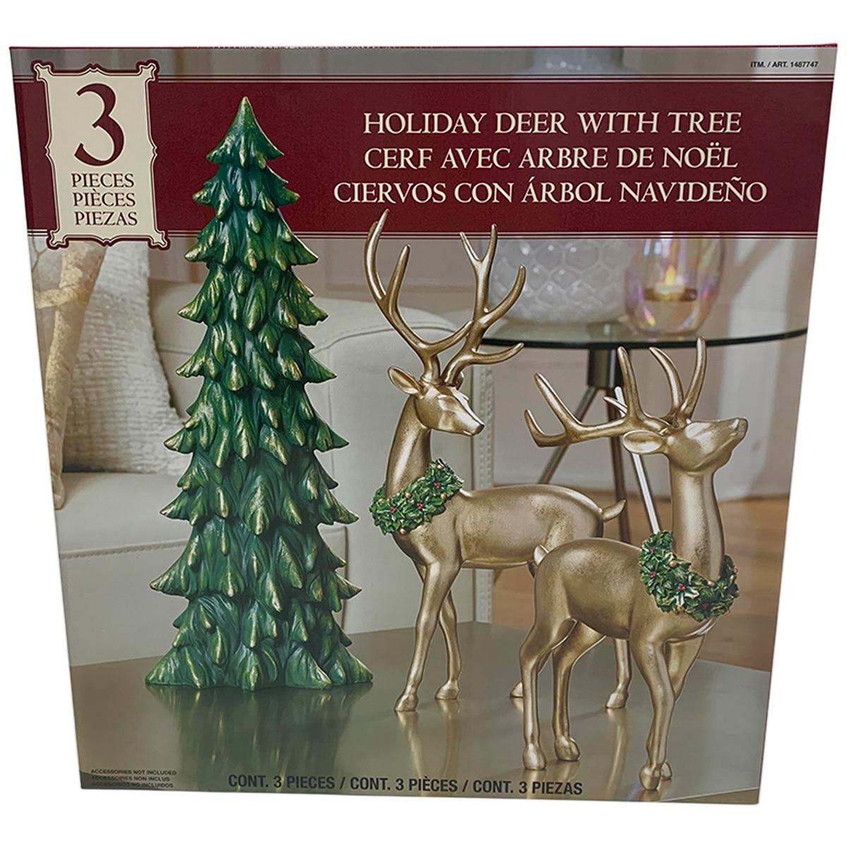 Reindeer with Tree Christmas Decoration