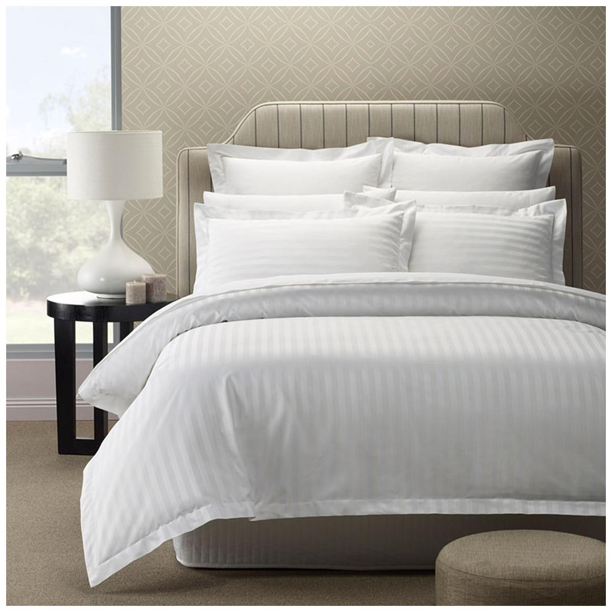 Royal Comfort 1200TC Damask Stripes Quilt Cover Set Queen Silver