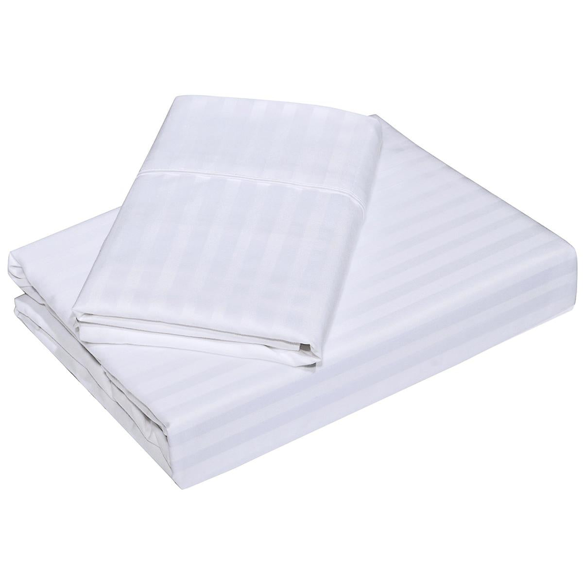 Royal Comfort Blended Bamboo Stripe Sheet Set Queen Sand