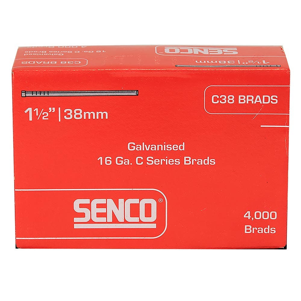 SENCO C Series Electro Galvanised Brad Nail - 38mm Box of 4000 C38