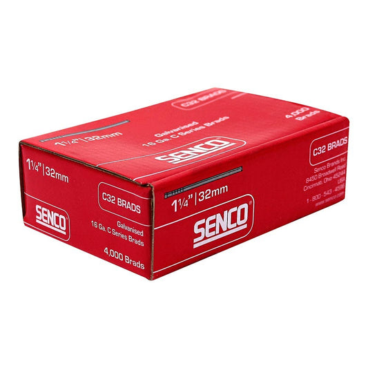 SENCO C Series Electro Galvanided Brad Nail - 32mm Box of 4000 C32