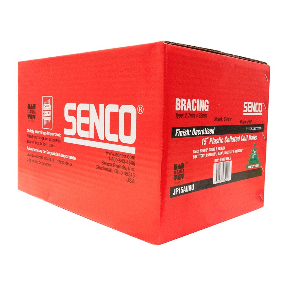 SENCO Fap Series Coil Nails - Screw Shank Dacrotised - 32mm Box of 9600 JF15AUAU