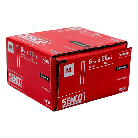 SENCO L Series Staples Electro Galvanised - 28mm Box of 5000 L14BAB