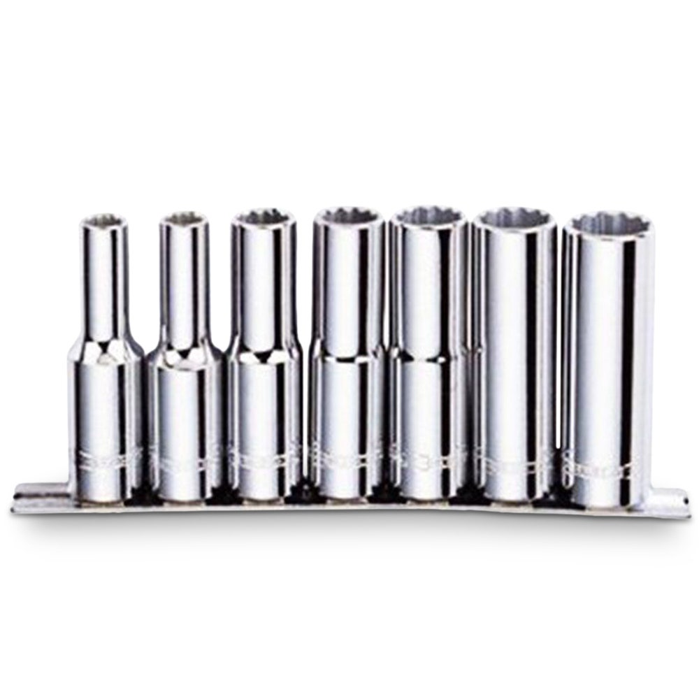SIDCHROME 1 2inch SD AF 7 Pce 3 8inch-3 4inch Deep Socket Set SCMT14451