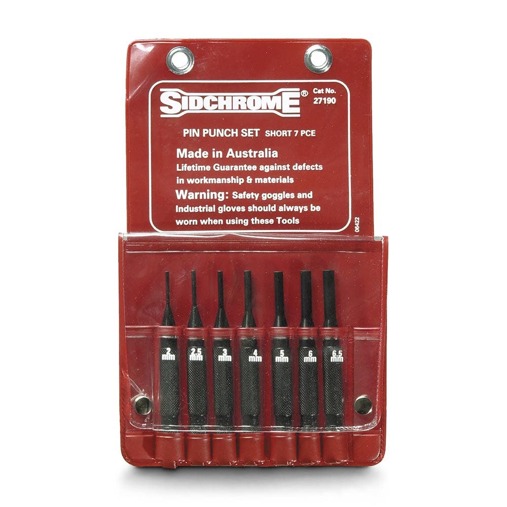 SIDCHROME 2-6.5mm Short Punch Pin Set - 7 Piece SCMT27190