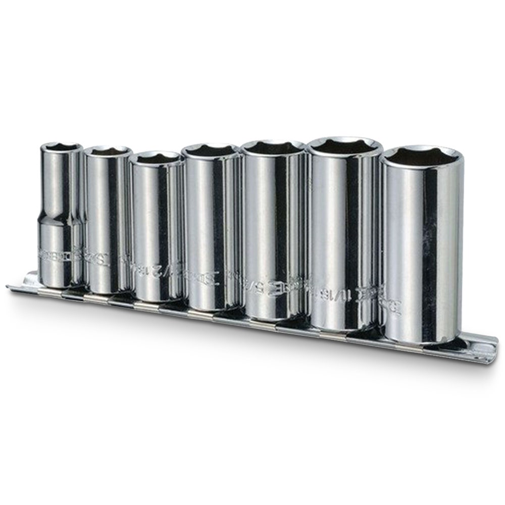 SIDCHROME 3 8inch - 3 4inch 3 8inch Deep Socket Set 7pc SCMT13430