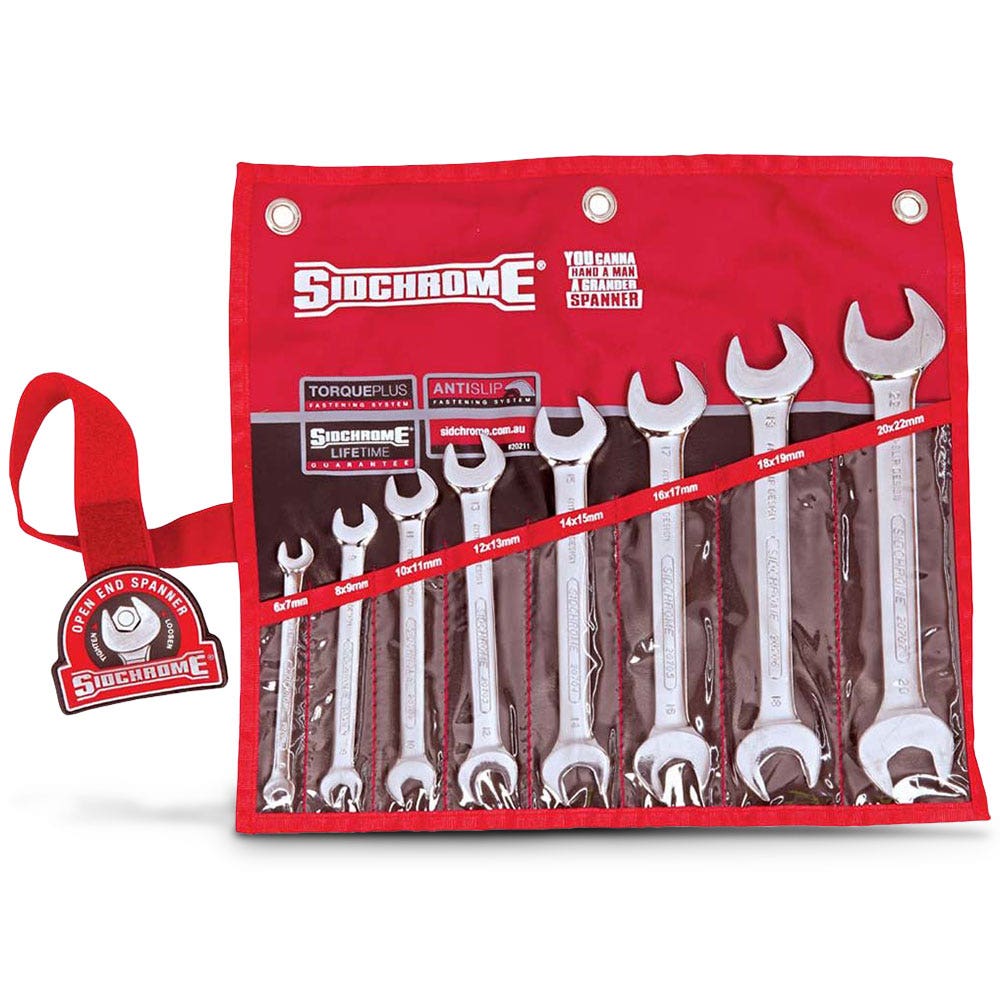 SIDCHROME 8Pce 6mm - 22mm O E Metric Spanner Set SCMT20211