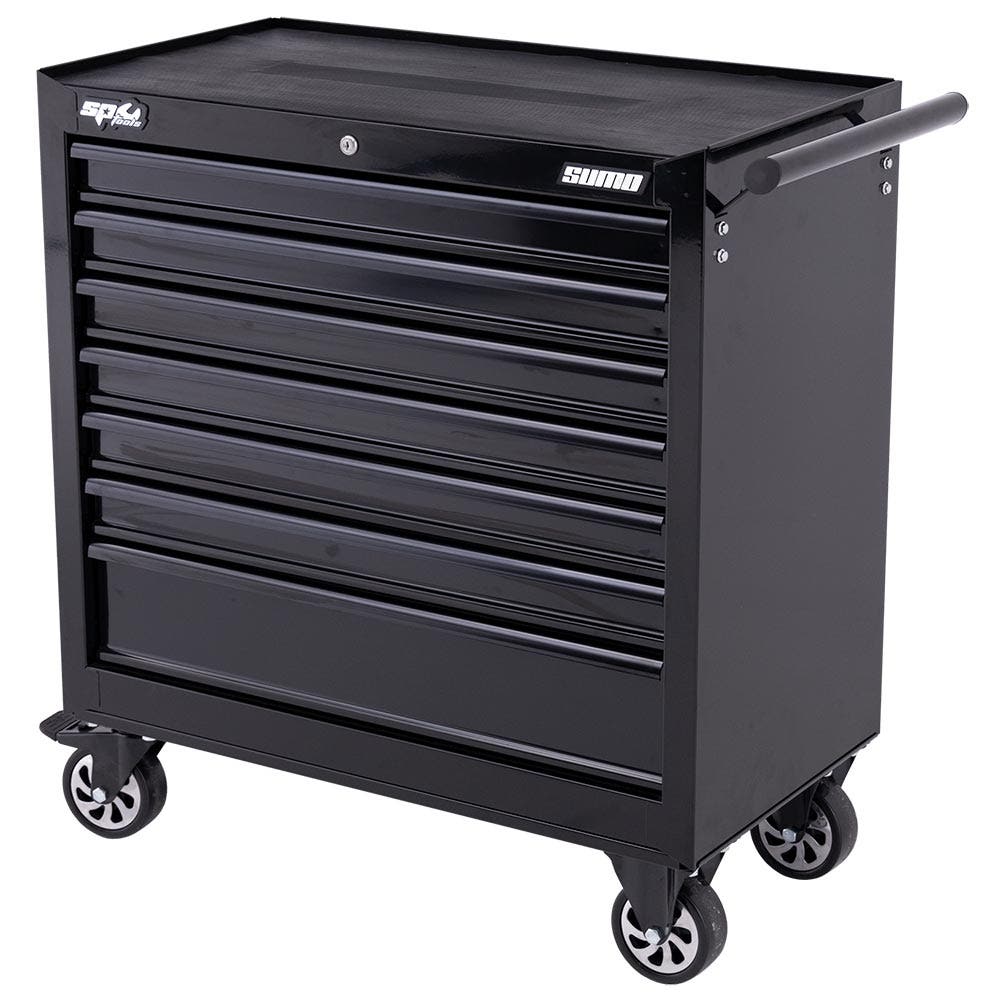SP TOOLS 7 Drawer Custom Sumo Series Roller Cabinet Black SP40125