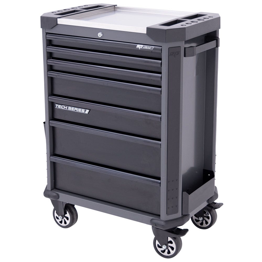 SP TOOLS 7 Drawer Diamond Black Tech Series Tool Trolley SP42255D
