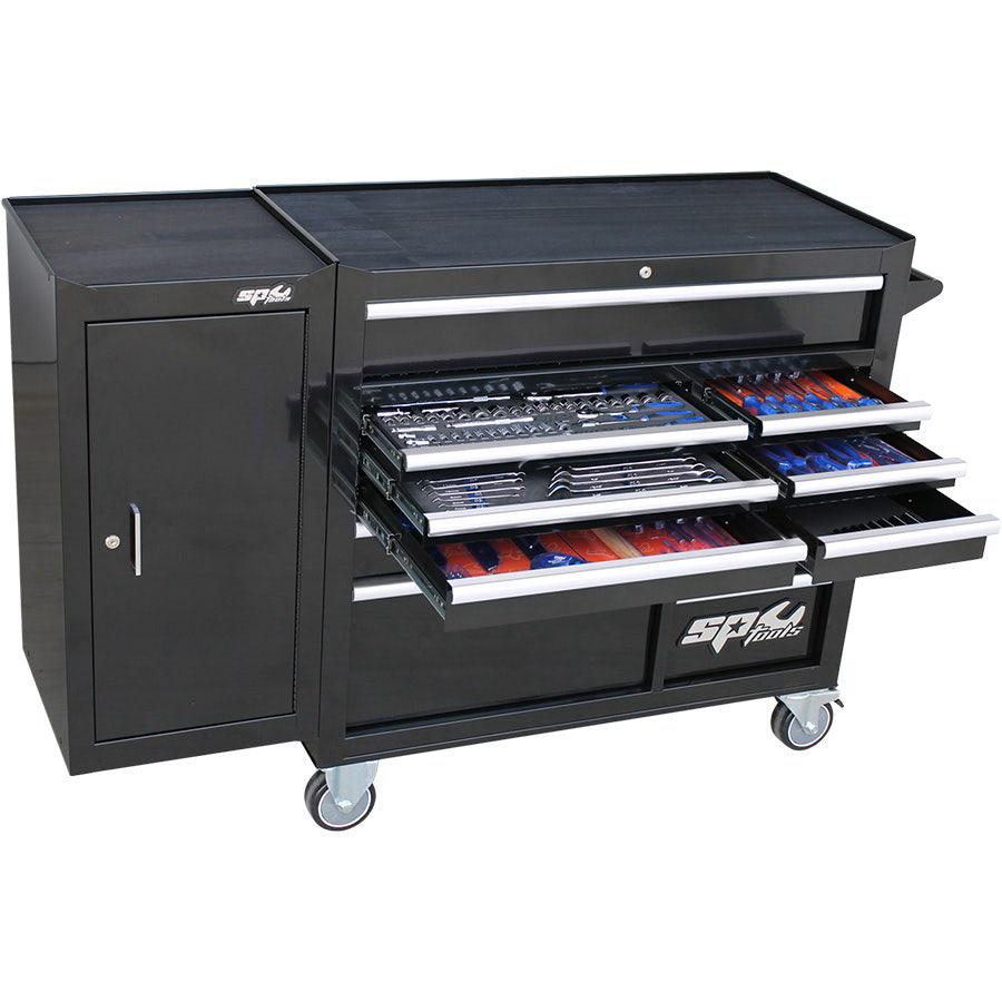 SP TOOLS Custom Series 236 Piece Black 11 Drawer Tool Trolley Roller Cabinet Kit SP50626