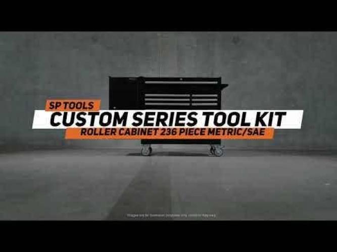 SP TOOLS Metric SAE Custom Series Roller Cabinet Tool Kit Black - 238 Piece SP50626X