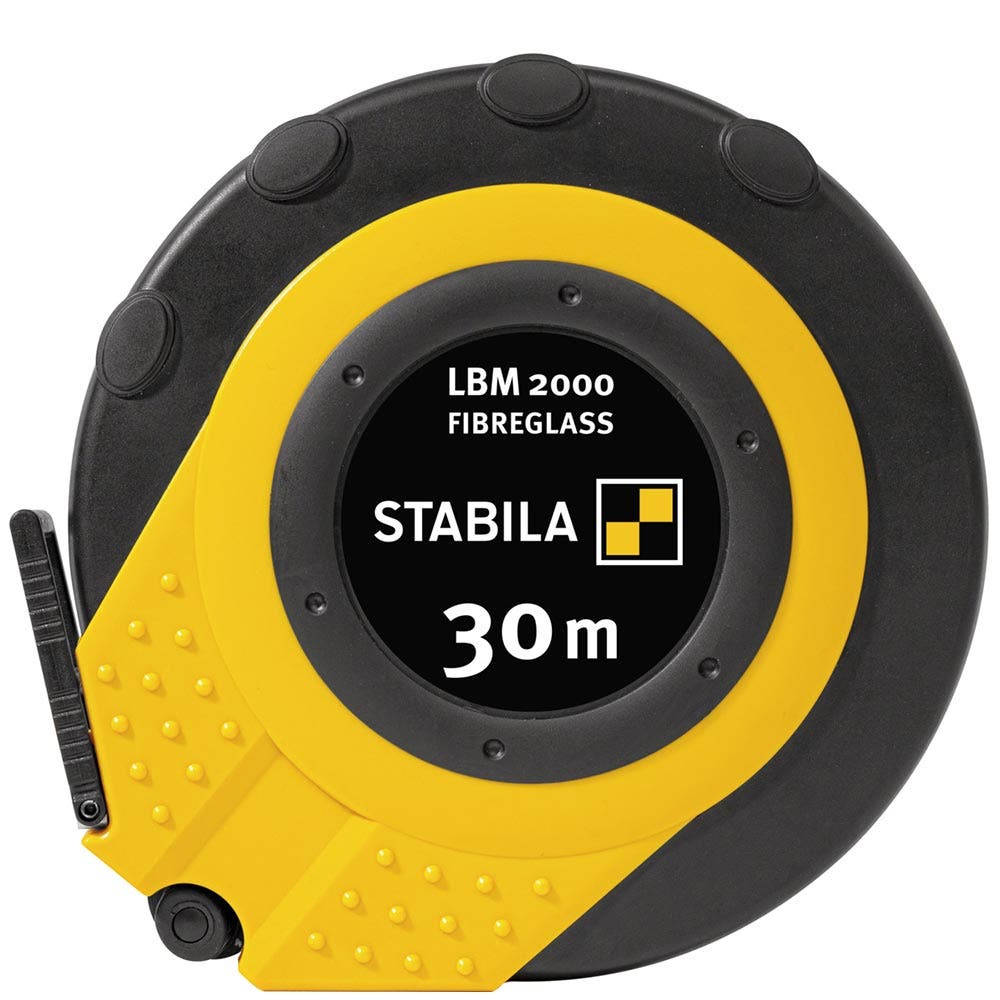 STABILA 30m x 13mm LBM 2000 Closed Case F glass Tape Measure w Metric Scale Universal Hook 19655
