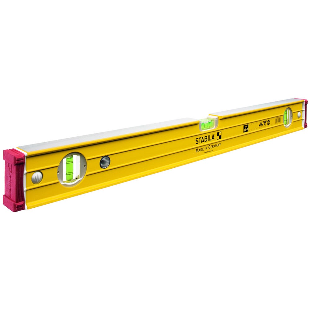 STABILA 600mm Box Frame Ribbed Level 3 Vial Trade with Non Slip End Caps 96-2 60