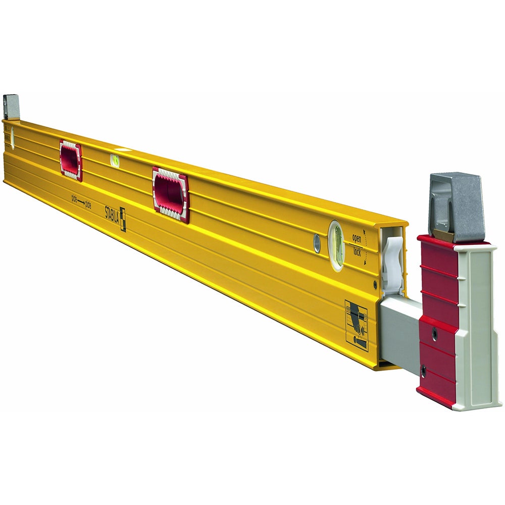 STABILA Extendable 213cm -376cm Level Box Sect. 3Vial Ribbed 106T 213-376
