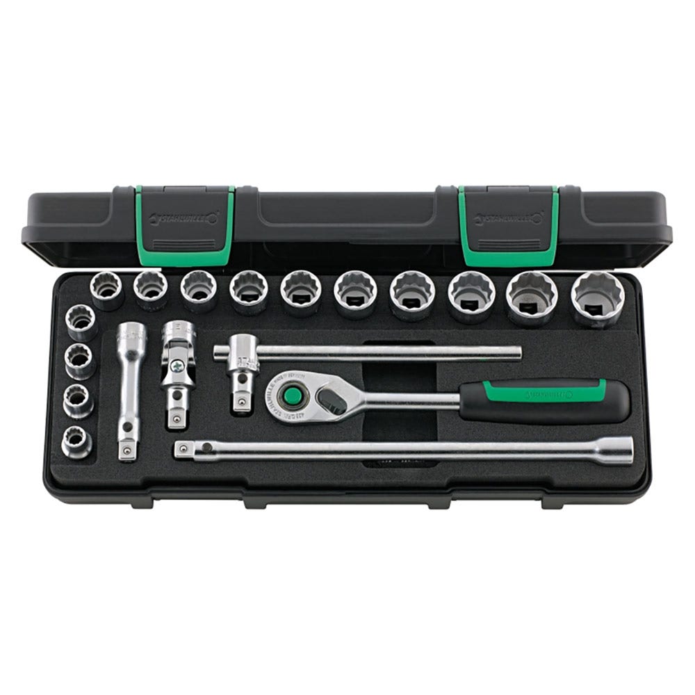 STAHLWILLE 3 8 Drive 12 Point Quick Release Socket and Accessory Set - 19 Piece 96021180