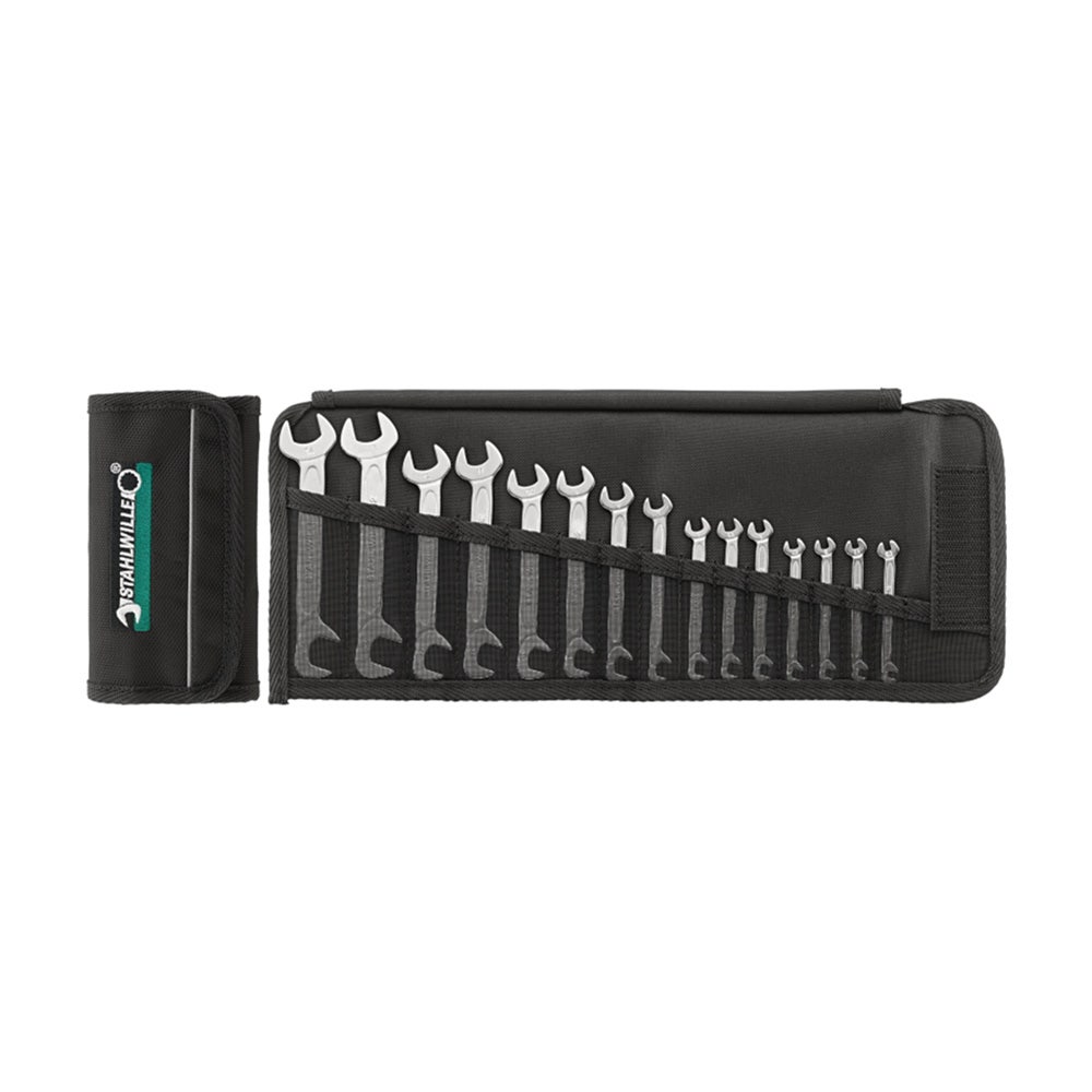 STAHLWILLE Metric Double Open-End Spanner Set - 15 Piece 96400651