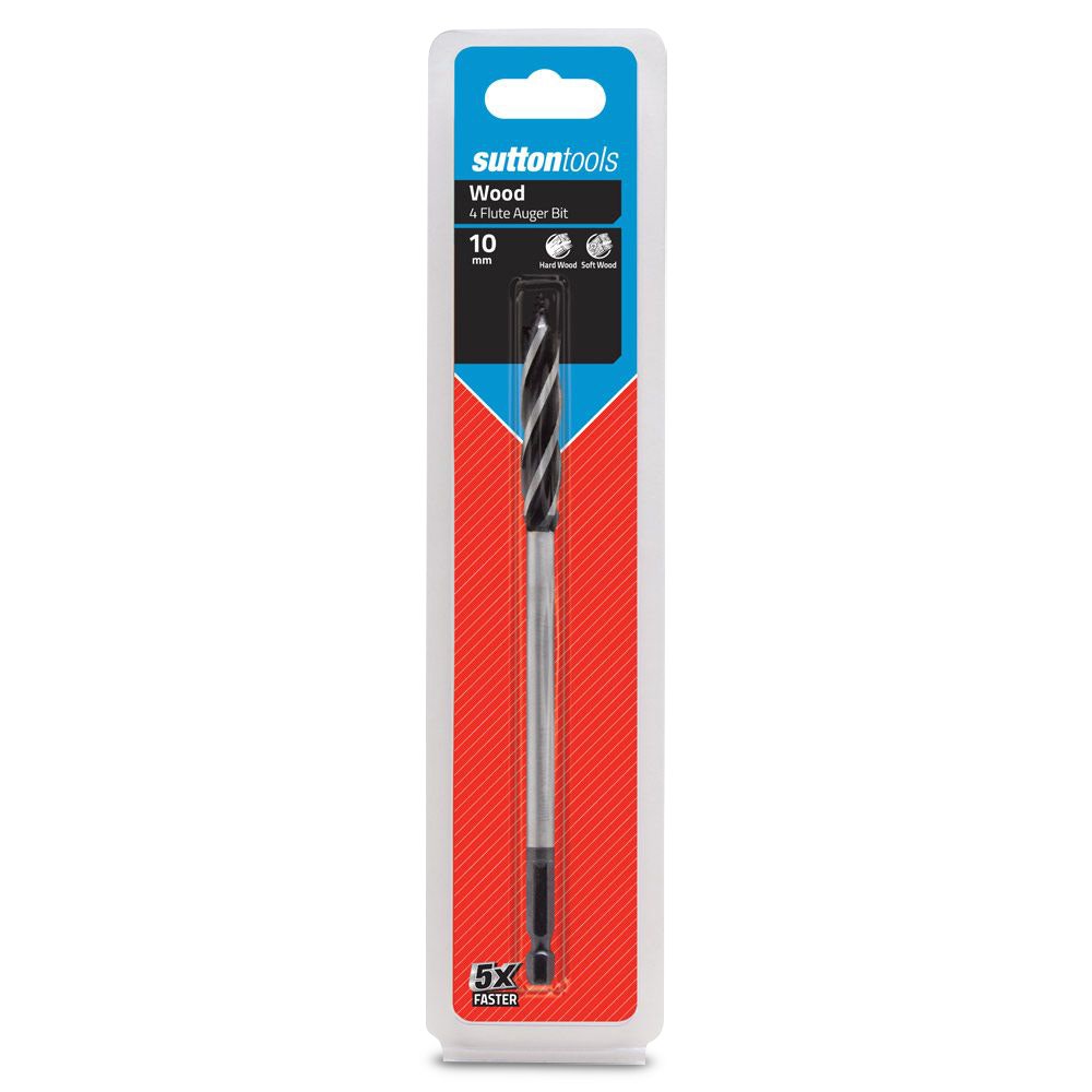 SUTTON 10 x 165mm 4-Flute Auger Bit