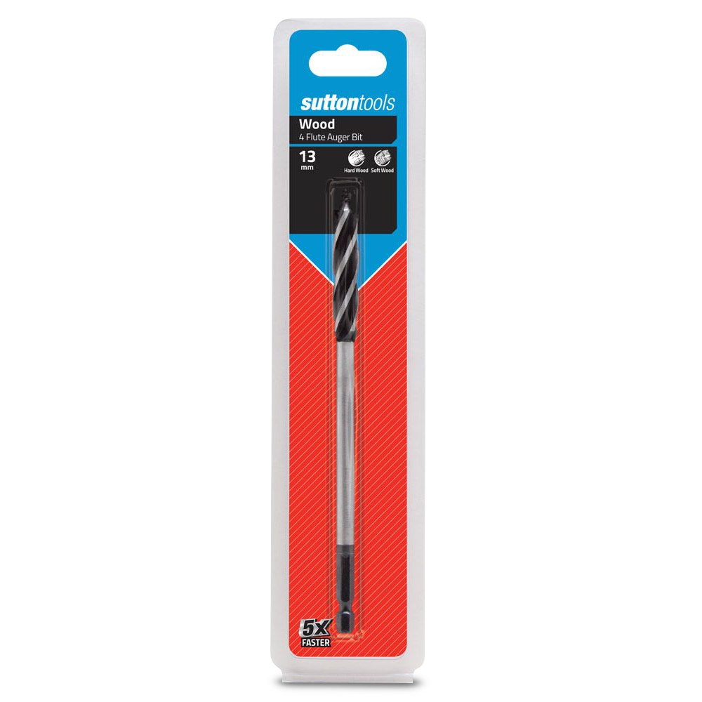 SUTTON 13 x 165mm 4-Flute Auger Bit