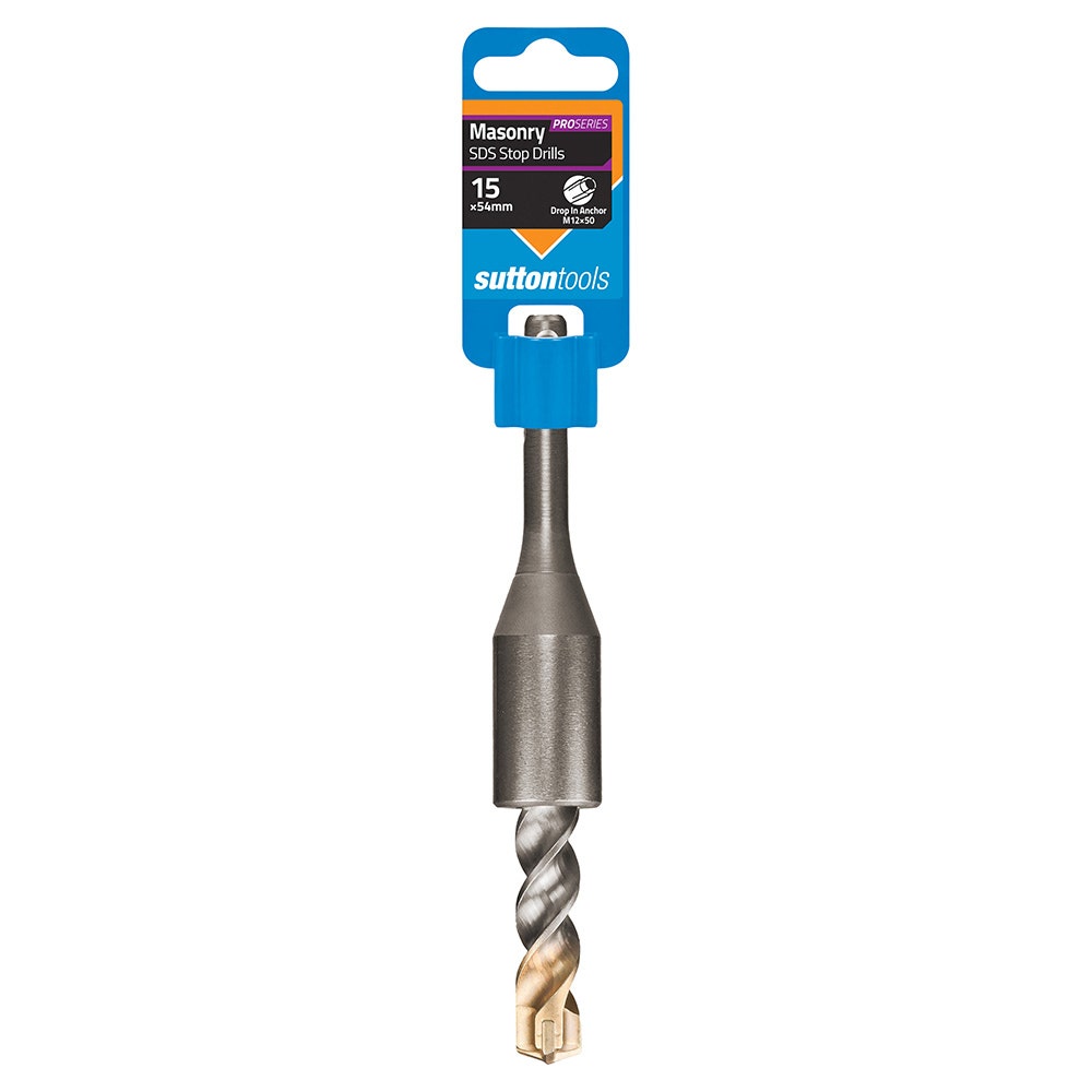SUTTON 15x160mm 3-Cut DEPTH STOP SDS Plus TCT Masonry Drill Bit D6171500