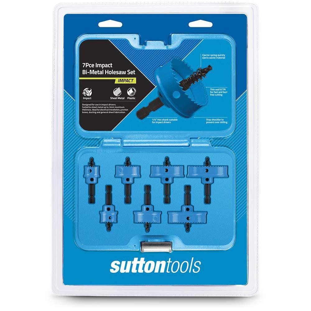 SUTTON 19-32mm 1 4-Hex Bi-Metal Holesaw Set for Sheetmetal - 7 Piece