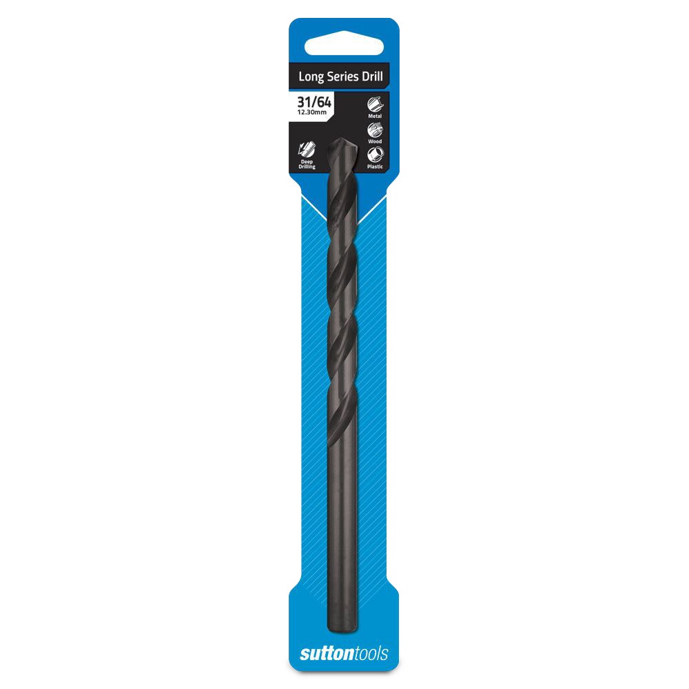 SUTTON 31 64inch x 7.3 4inch Metal Drill Bit Long Series HSS BLUE BULLET