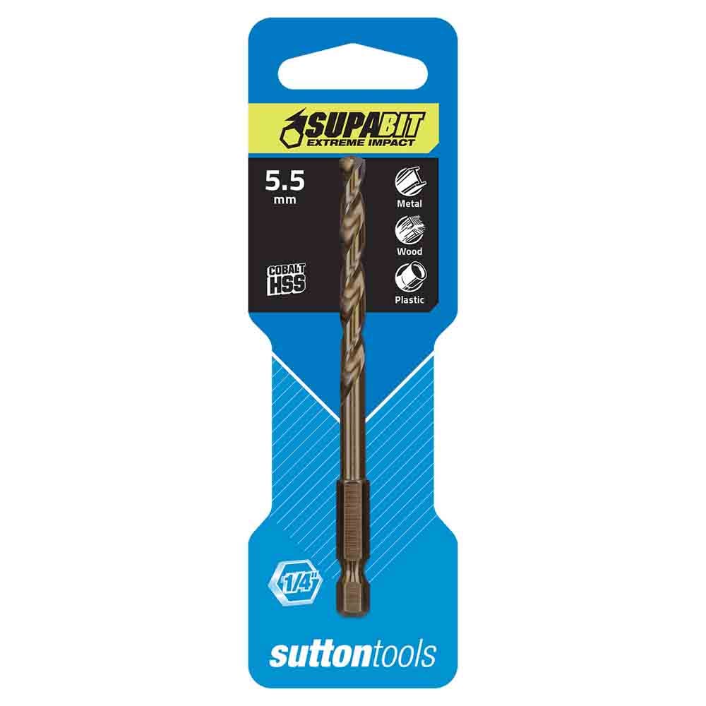 SUTTON 5.5mm 1 4-Hx Drill Bit HSS Co Metal Supabit D2130550