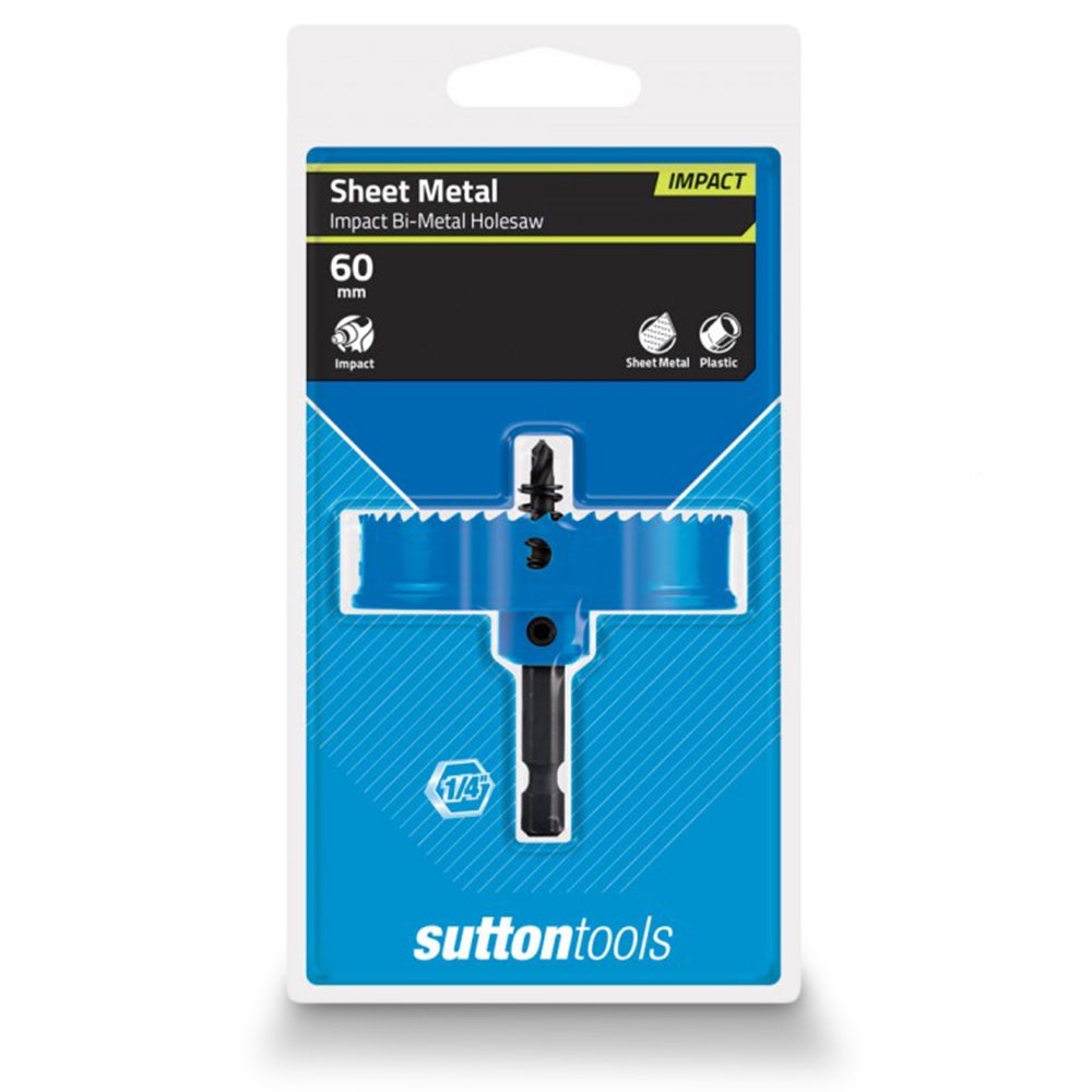 SUTTON 60mm 1 4-Hex Shank Bi-Metal Sheetmetal Holesaw