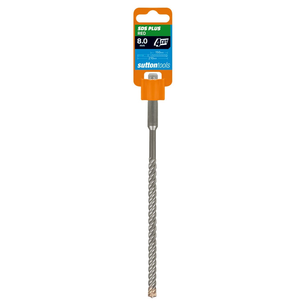 SUTTON 8.0x210mm 4-Cut REO SDS Plus TCT Masonry Drill Bit D6330800