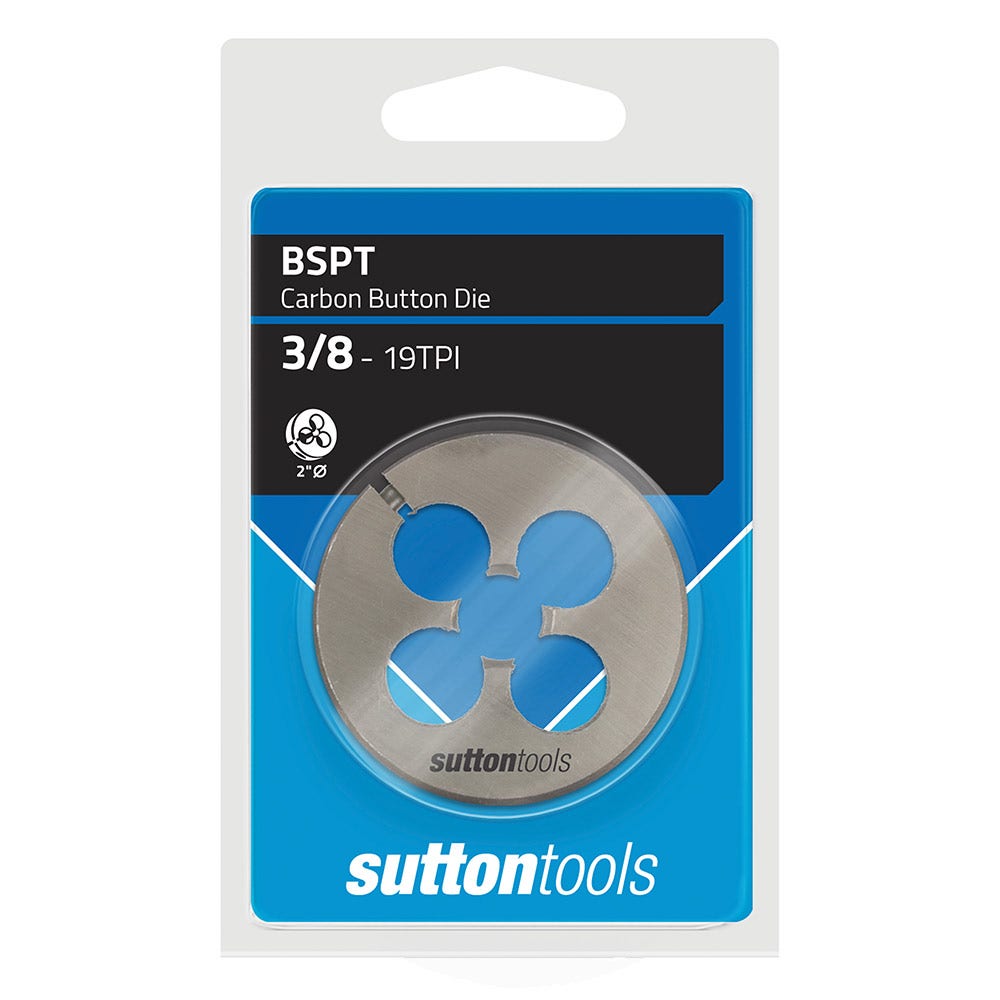 SUTTON BSPT 3 8 x 14 2inch OD Carbon Button Die M4381666