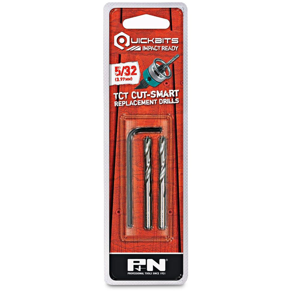 SUTTON QUICKBITS 5 32inch TCT Pilot Drill Bits w. Allen Key - TCT CUT-SMART - 2 Piece