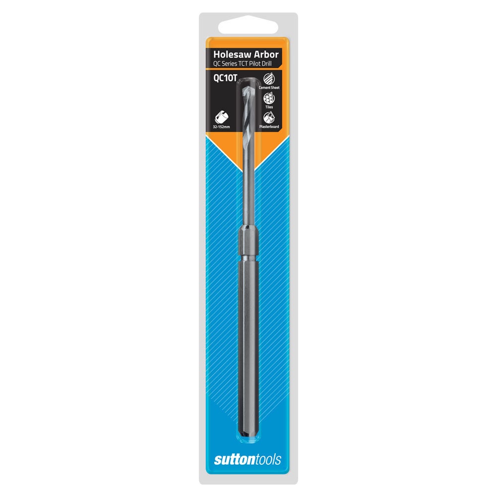 SUTTON TCT Holesaw Arbor Pilot Drill - Suits 32-152mm TCT Multi-Purpose Holesaws