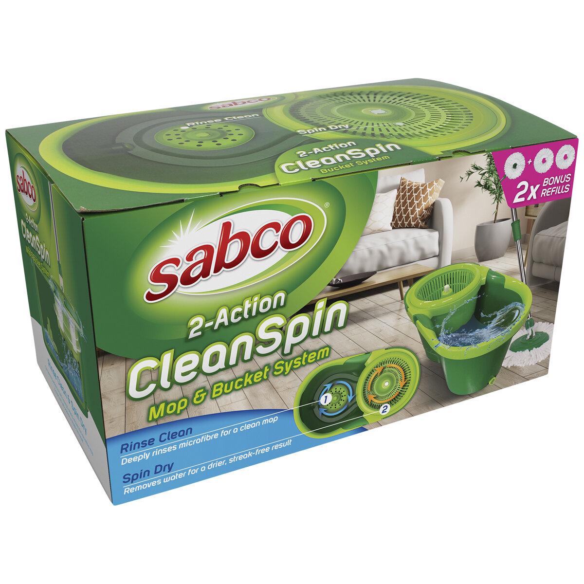 Sabco 2 Action Clean Spin Mop And Bucket