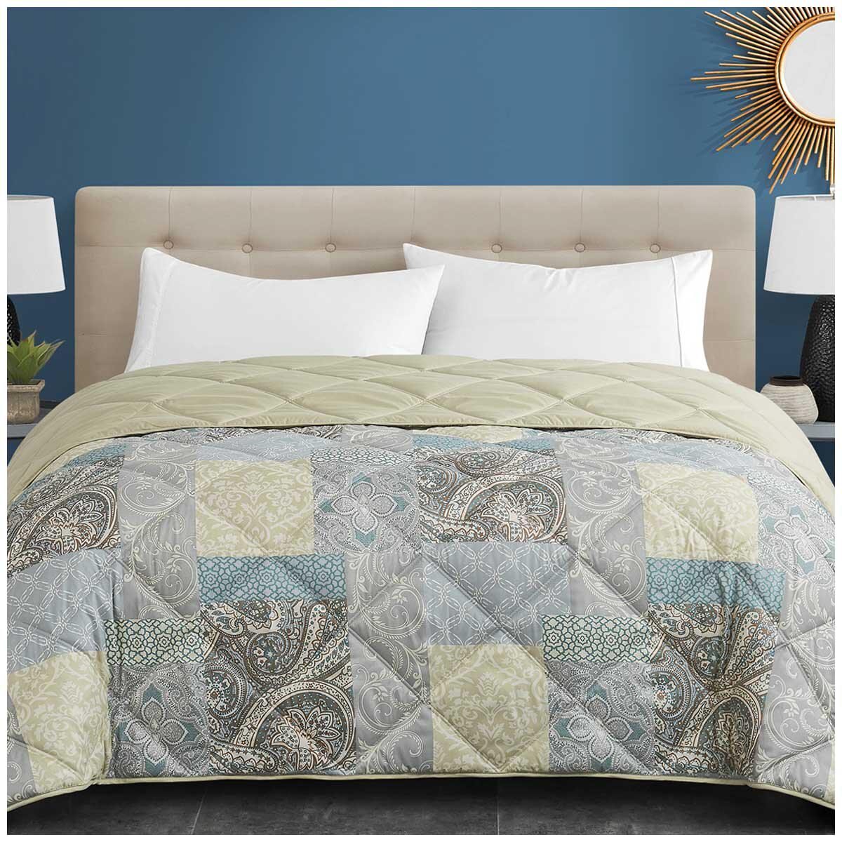 Season's Collection Down Alternative Blanket King Grey Damask