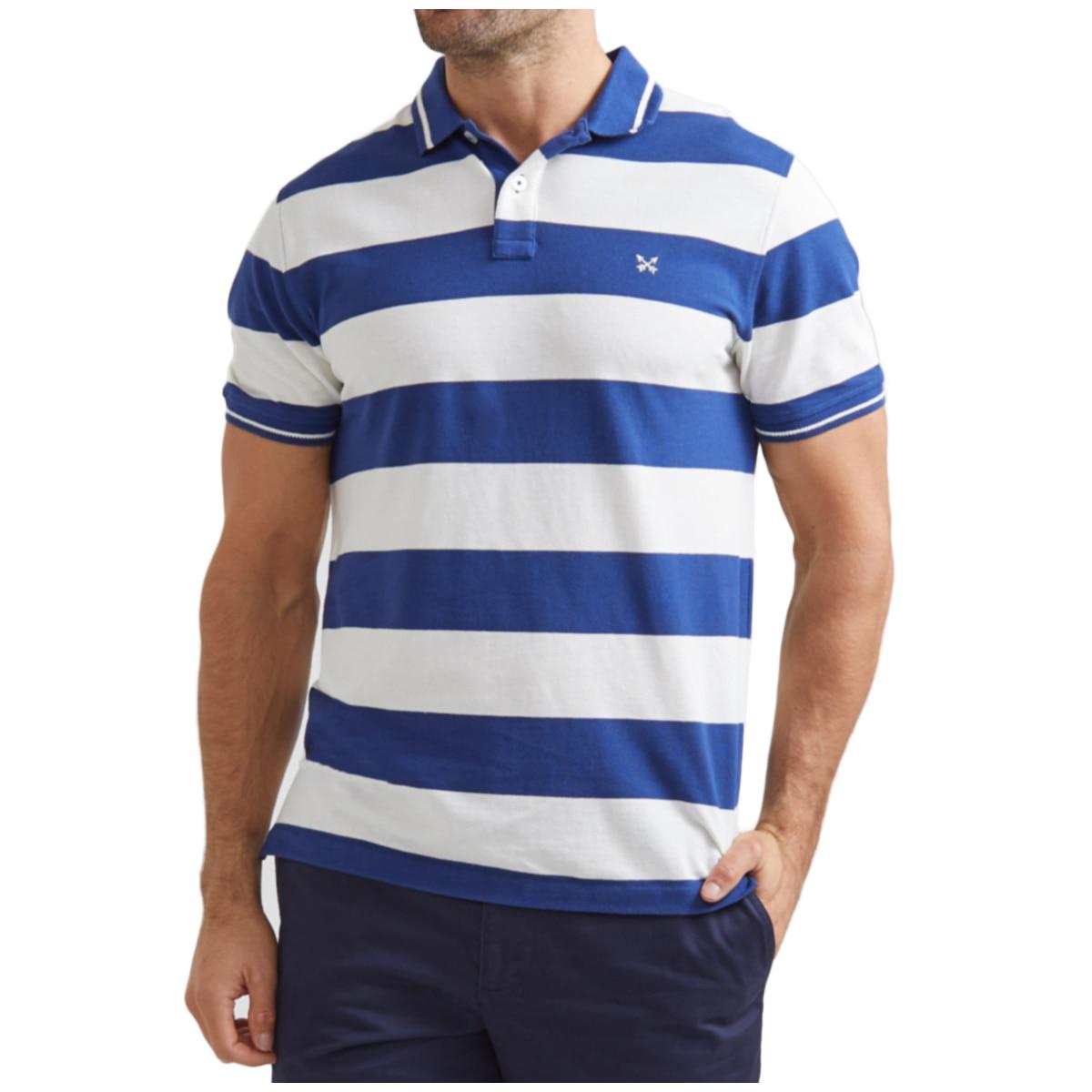 Sportscraft Men's Striped Polo Burgundy and White