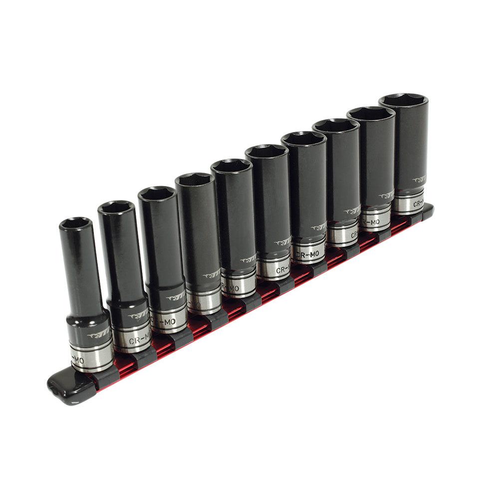 TTI 10 Piece 1 4inch Drive Metric Impact Socket Rail Set TT14D10ISSM