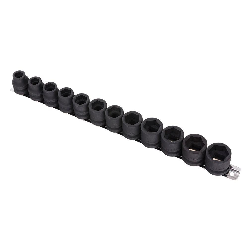 TTI 12 Piece 1 2inch Metric Impact Socket Rail Set TT12D12LPISS