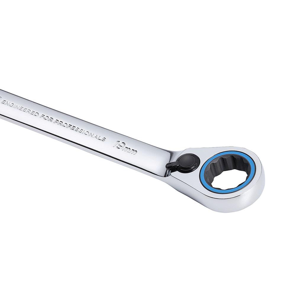 TTI 19mm 72T Metric Reversible Ratcheting Ring Open-End Spanner TRVM19