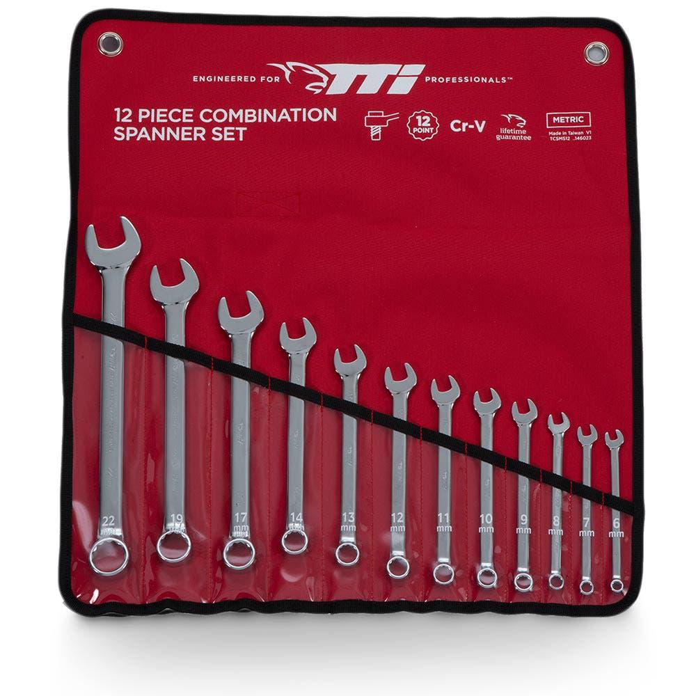 TTI Metric Combination Ring Open-End Spanner Set - 12 Piece TCSMS12