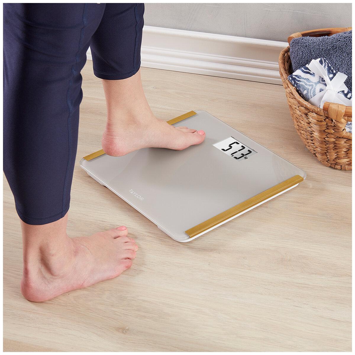 Taylor Bathroom Scale Gold Tone With Battery