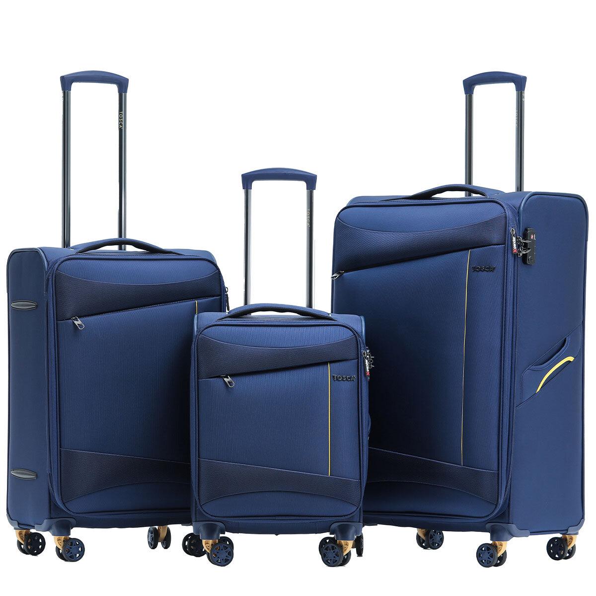 Tosca Flight Softside Luggage 3 Piece Set Black/Grey TCA787-3