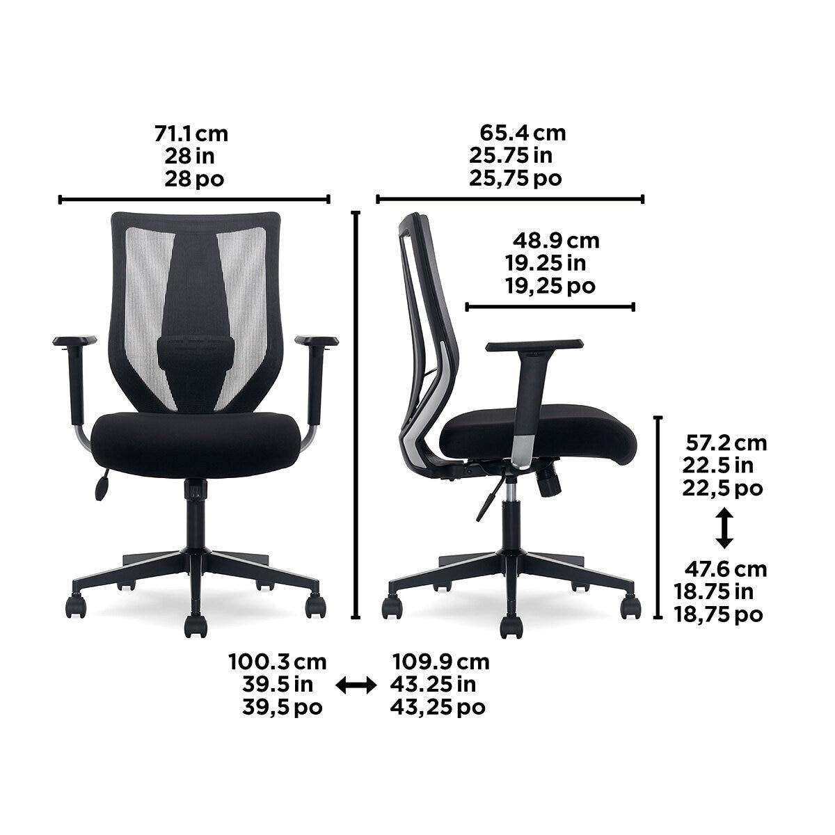 True Innovations Mesh Chair with Metal KD Base