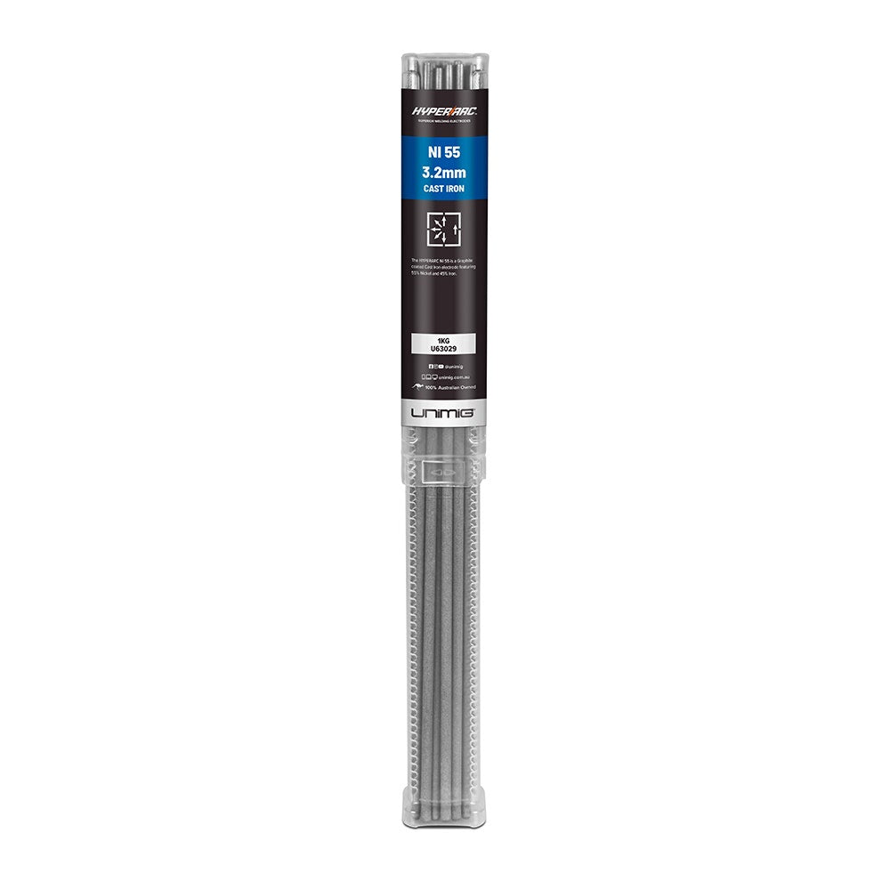 UNIMIG 3.2mm HYPERARC Ni 55 Cast Iron Electrodes U63029