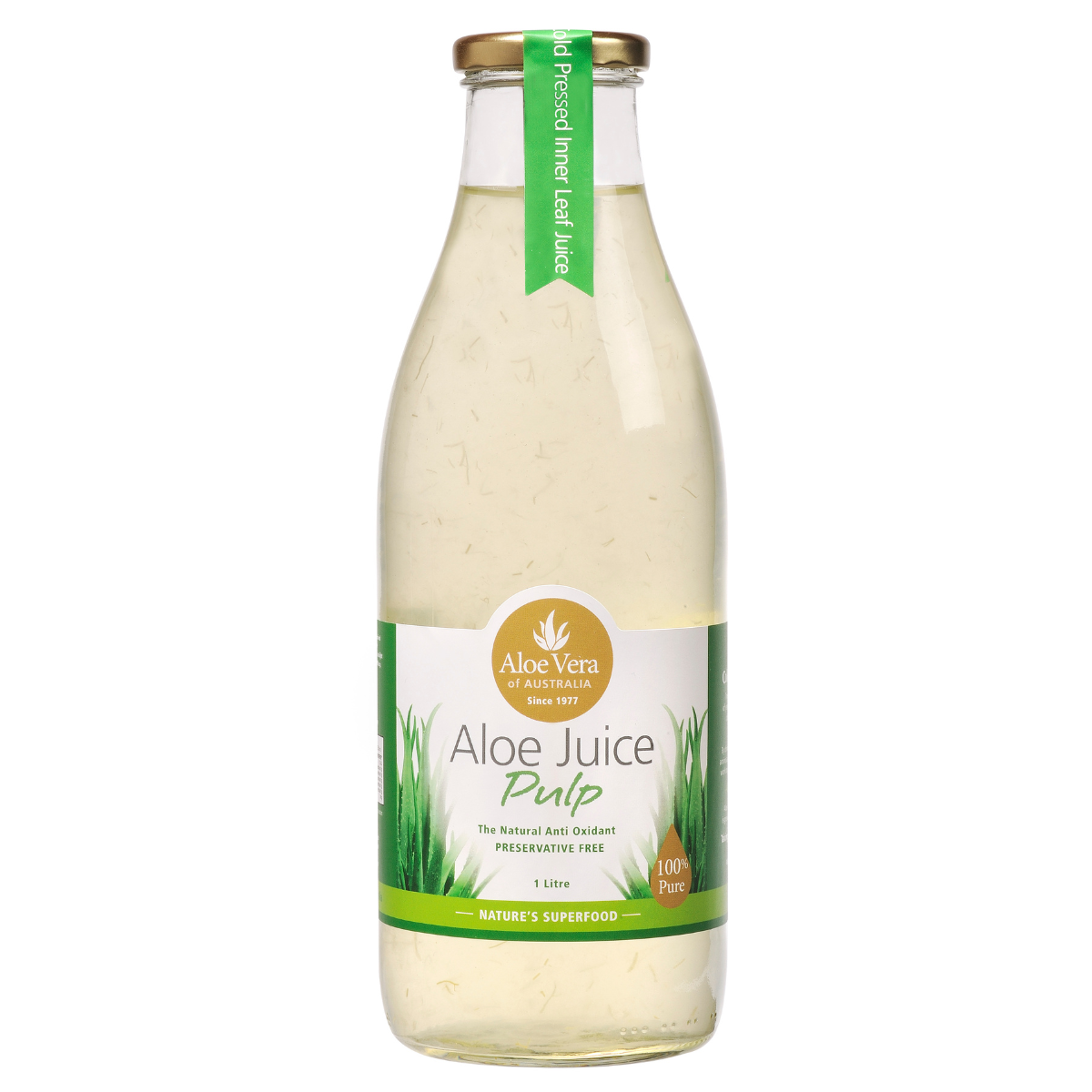 Aloe Vera of Australia Aloe Vera Juice Pulp 100% Pure 1L