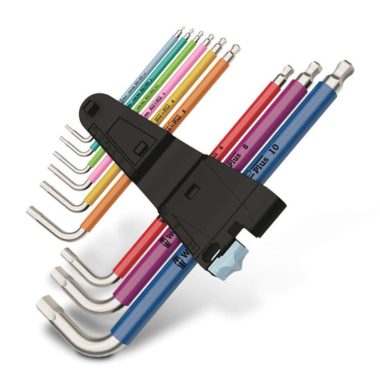 WERA 3950 9 Hex-Plus Multicolour Stainless 1 L-Key Set, Metric, Stainless - 9 Piece WER022669