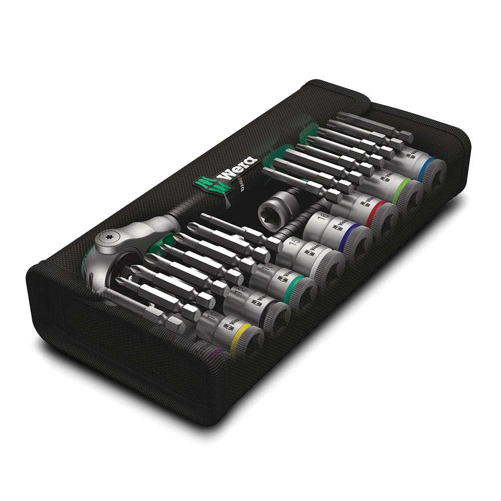 WERA 8100 SB 6 Zyklop Speed Ratchet Set 8-19mm 3 8 Drive Metric - 29 Piece WER004046