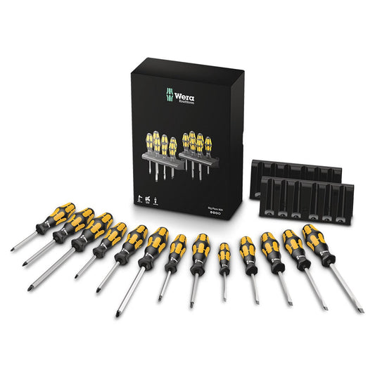 WERA Big Pack 900 Screwdriver Set Kraftform w Chiseldriver and Rack - 13 Piece WER133285