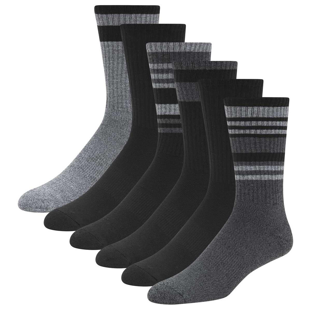 Weatherproof Men's Vintage Coolmax Crew Socks 6 Pack Blue And Brown